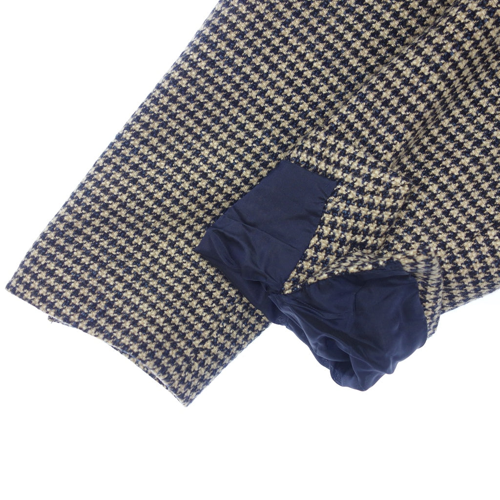 美品◆タリアトーレ ハウンドトゥース ジャケット モンテカルロ ウール×シルク メンズ サイズ48 グレー&ブルー系 TAGLIATORE【AFB5】