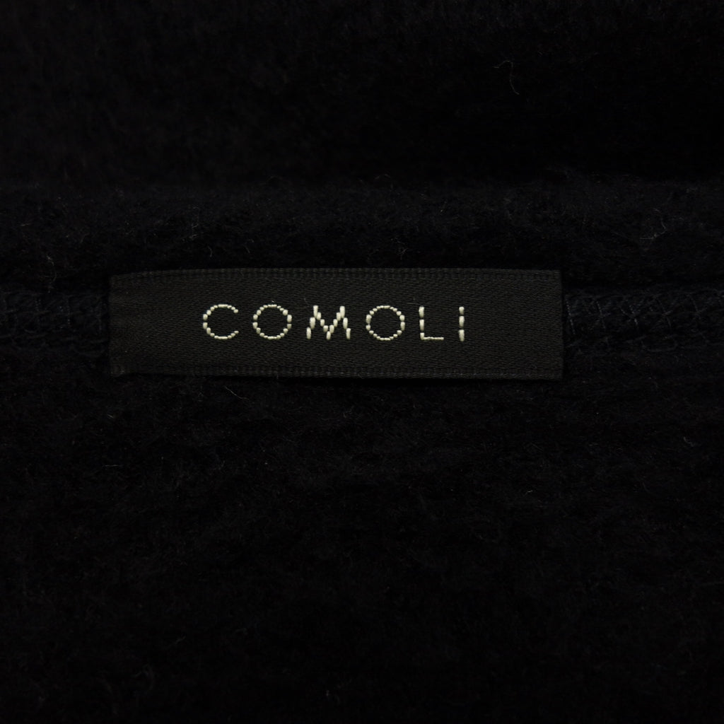 極美品◆コモリ シルクフリース 長袖クルー 22AW W03-05013 メンズ ブラック 3 COMOLI【AFB21】