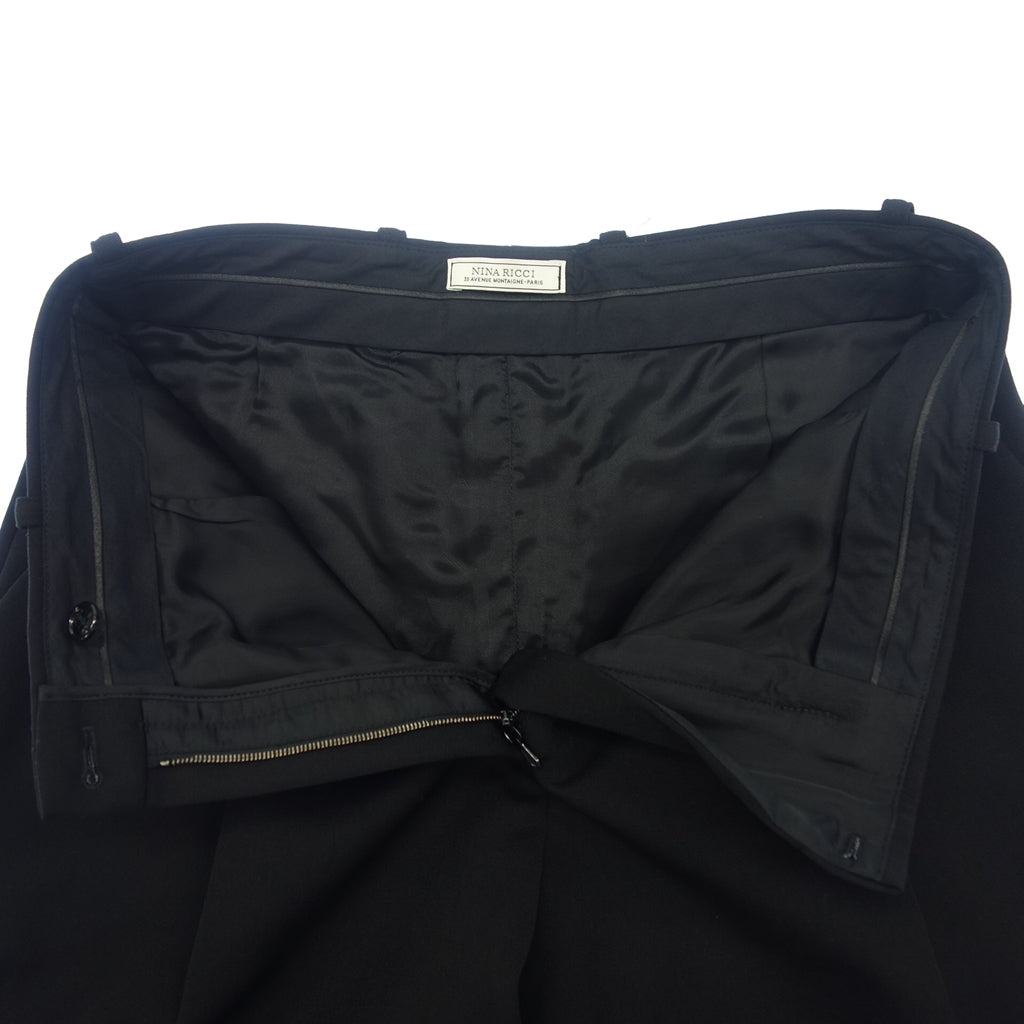 美品◆ニナリッチ パンツ ワイド レディース ブラック サイズ不明 NINA RICCI 39 AVENUE MONTAIGNE PARIS【AFB5】