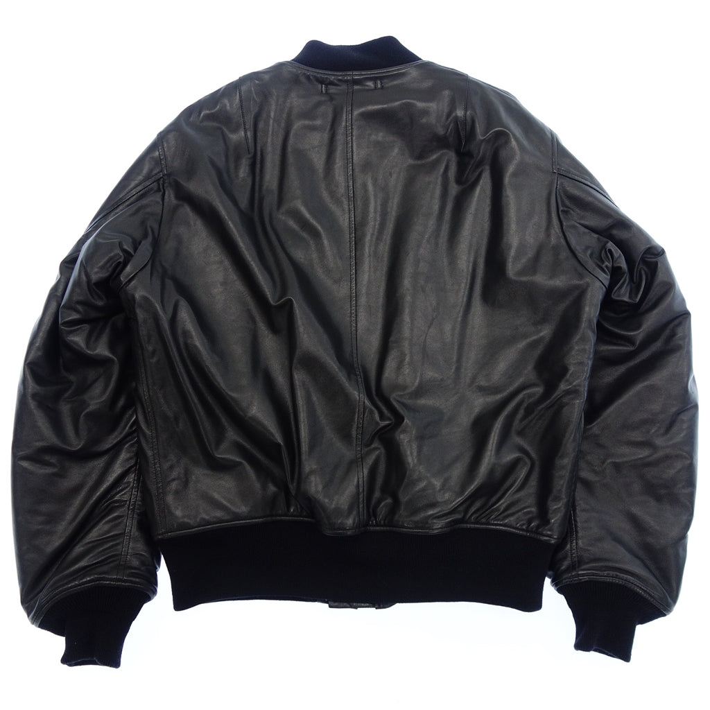美品◆コモリ ジャケット MA-1 シープスキン メンズ サイズ3 ブラック COMOLI【AFG1】