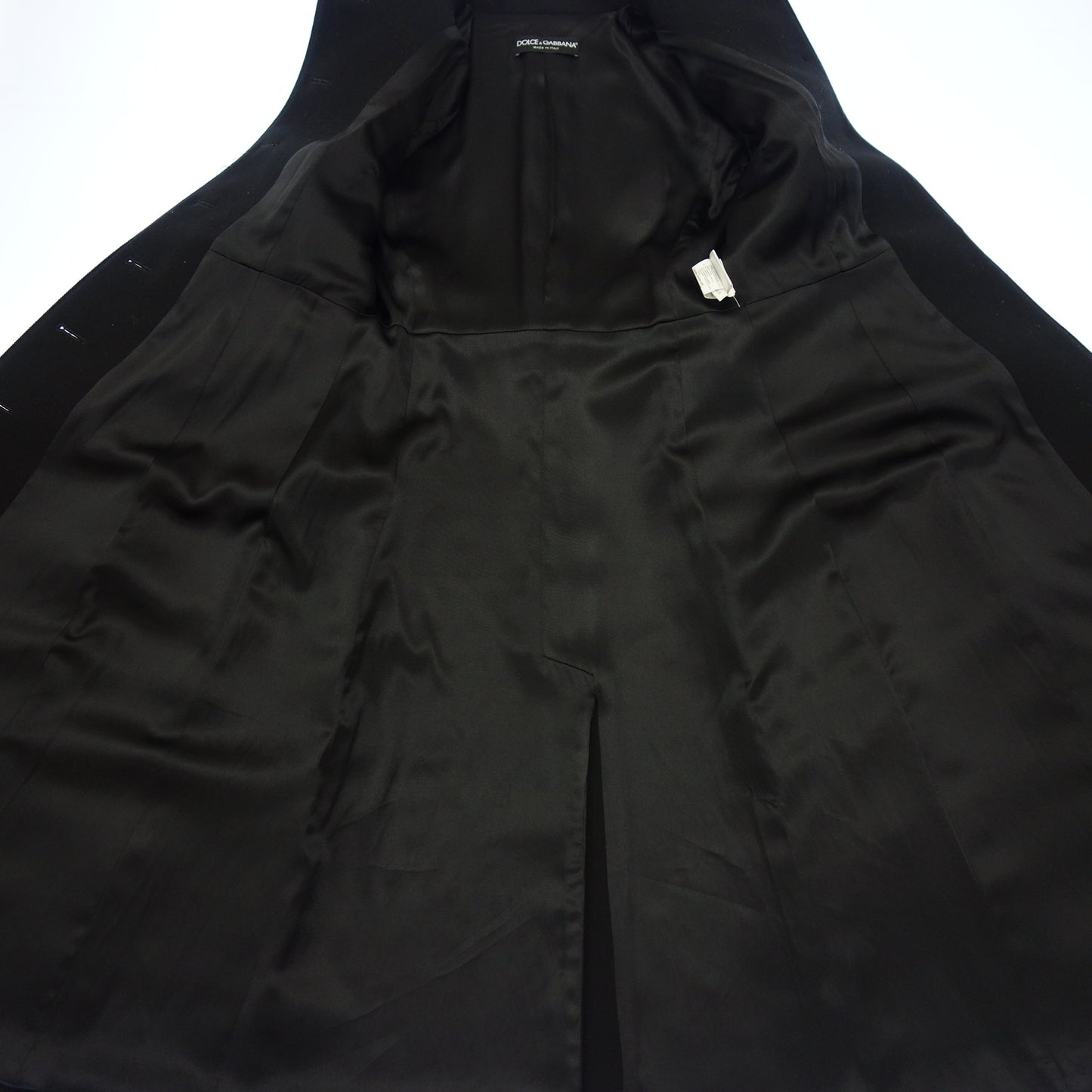 美品◆ドルチェ&ガッバーナ ロングコート F0Z21T ウール ナイロン レディース ブラック サイズ36 DOLCE&GABBANA【AFB34】