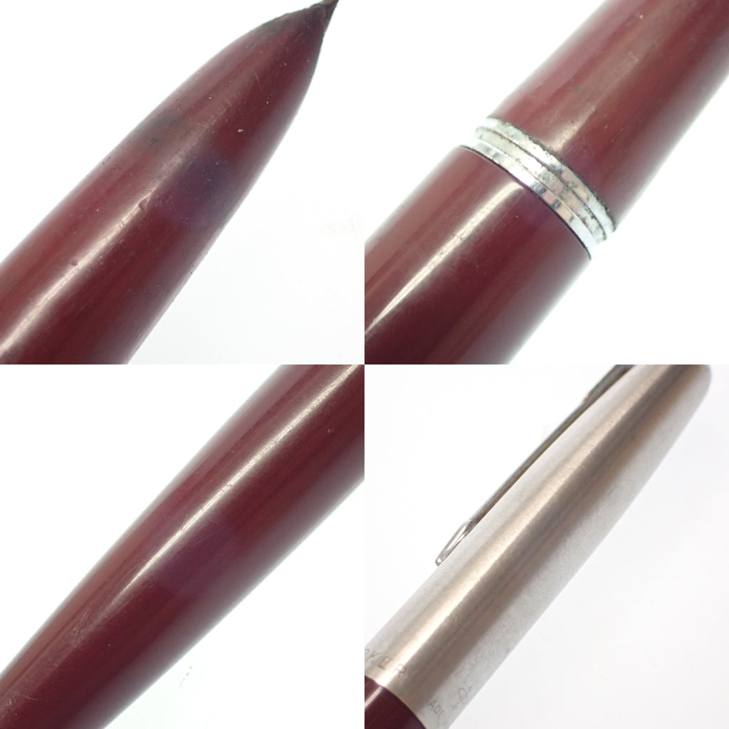 中古◆パーカー 万年筆 WG シルバー製 シルバー×ボルドー PARKER【AFI17】