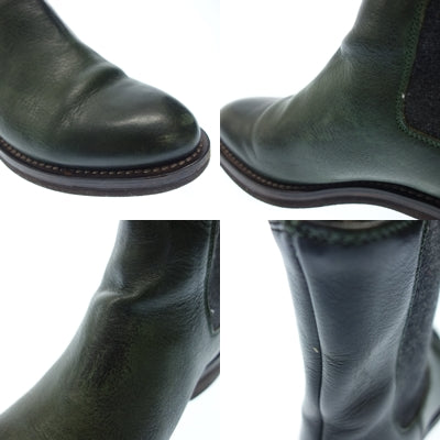 ブルネロクチネリ レザーブーツ サイドゴア 37.5 グリーン系 BRUNELLO CUCINELL【AFC11】【中古】