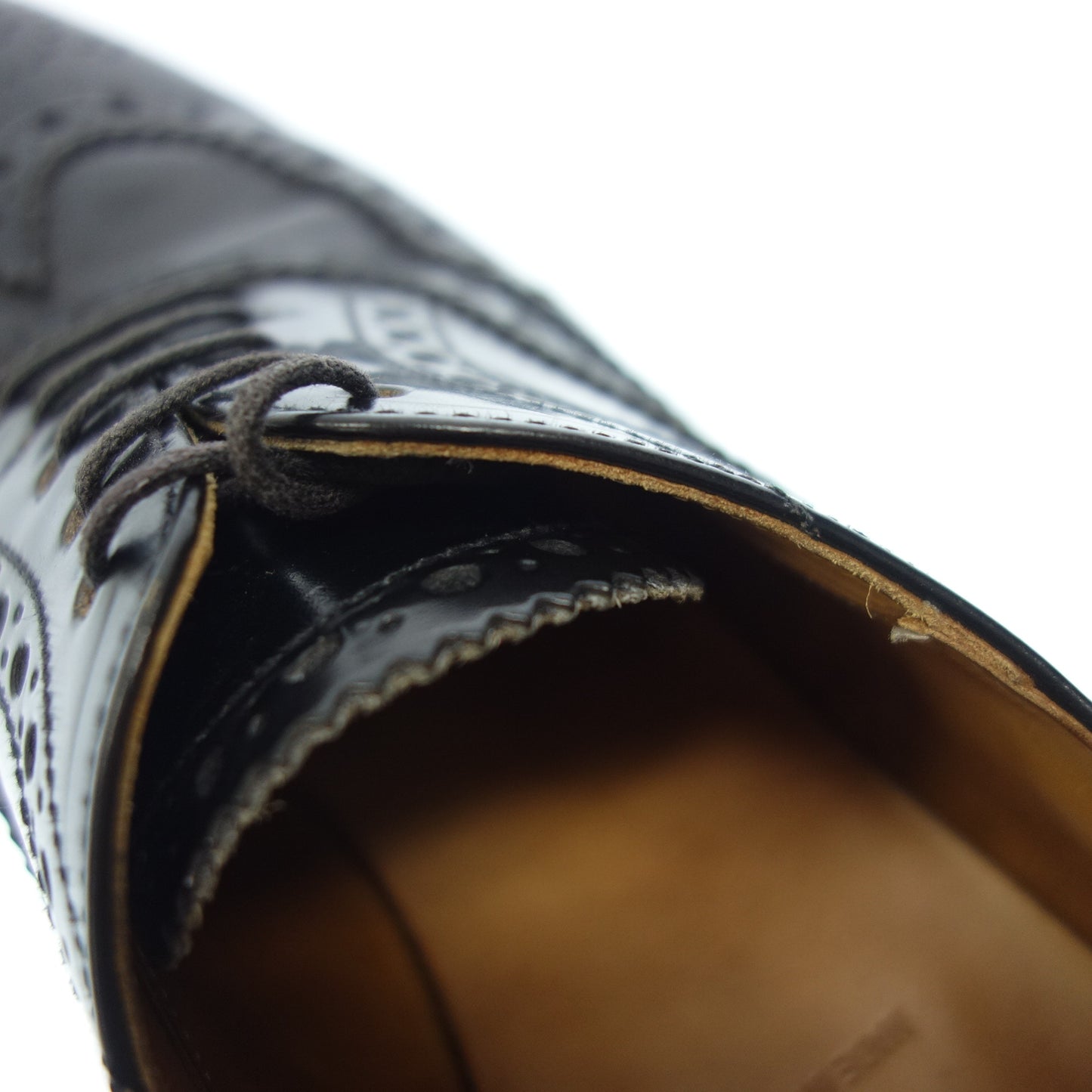 美品◆チャーチ ウイングチップ レザーシューズ バーウッド BURWOOD 黒 レディース 34 Church's【AFC51】