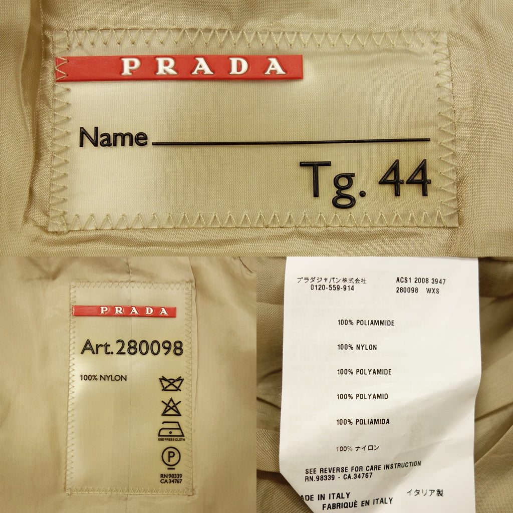 中古◆プラダ ナイロンワンピース ジップアップ 280098 レディース サイズ44 ベージュ PRADA【AFB6】