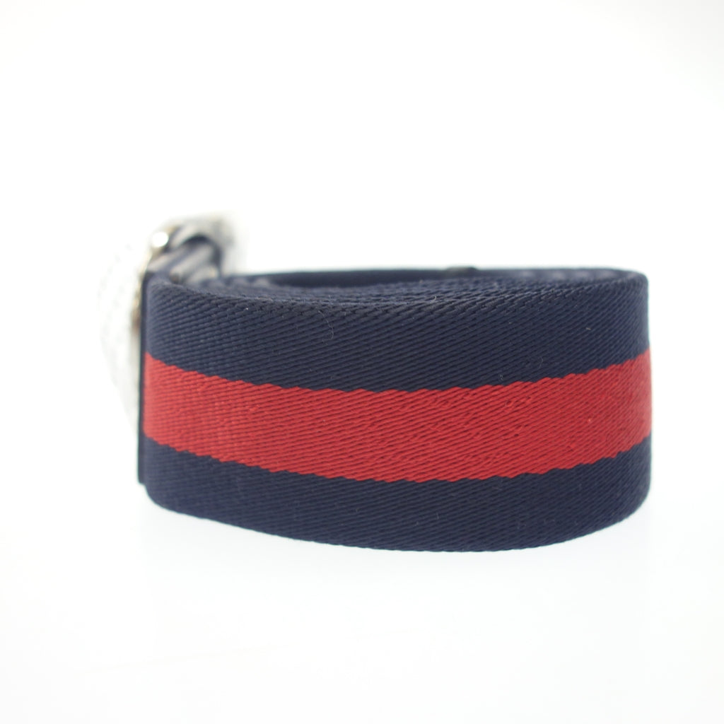 新品同様◆グッチ Dバックルベルト シェリーライン 451136 ネイビー系 GUCCI【AFI11】