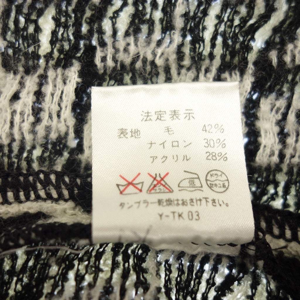 美品◆クリスチャン ディオール ニットショートジャケット レディース サイズM ブラック×ホワイト Christian Dior【AFB39】