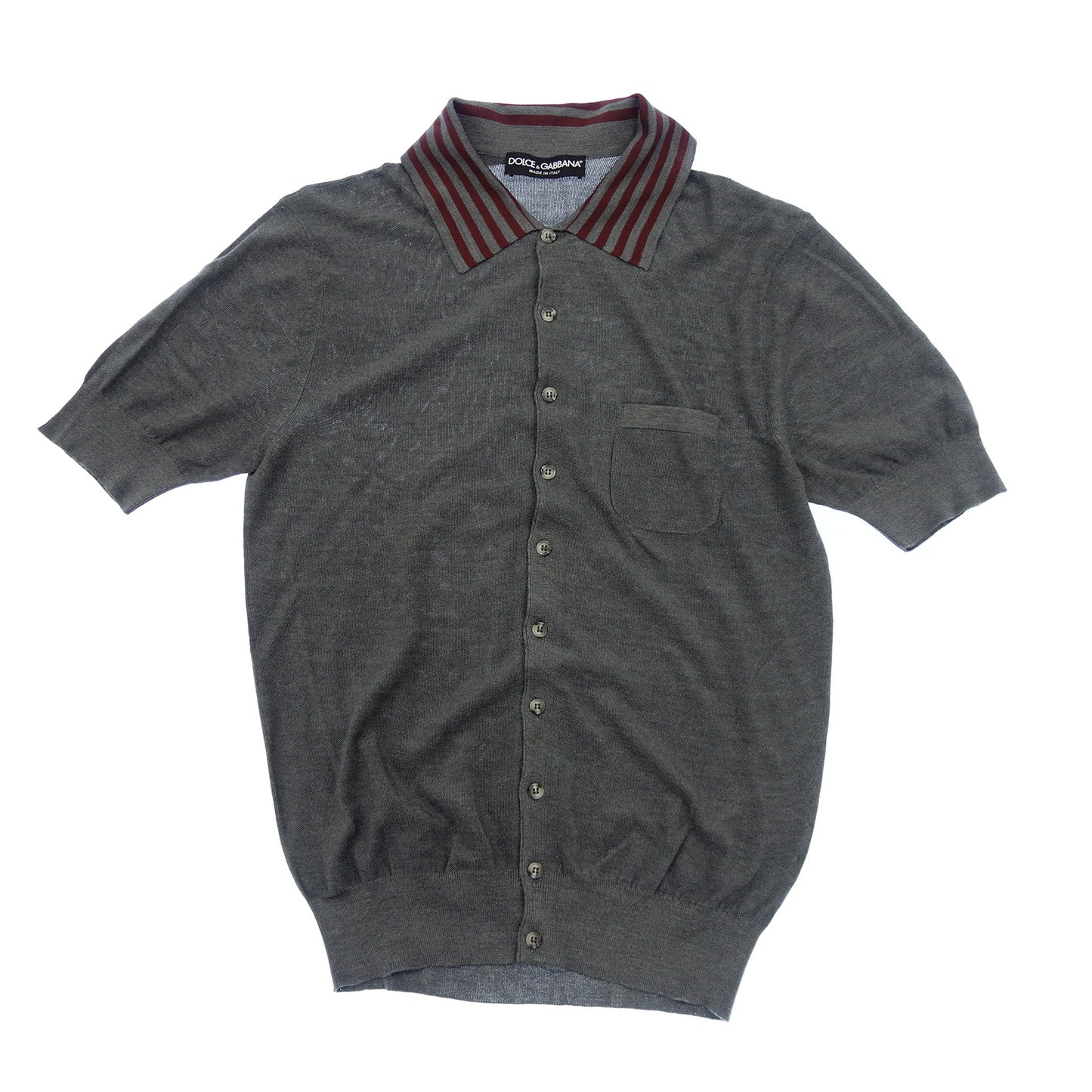 美品◆ドルチェ&ガッバーナ ポロシャツ 襟ライン 46 グレー系 DOLCE & GABBANA【AFB23】【中古】