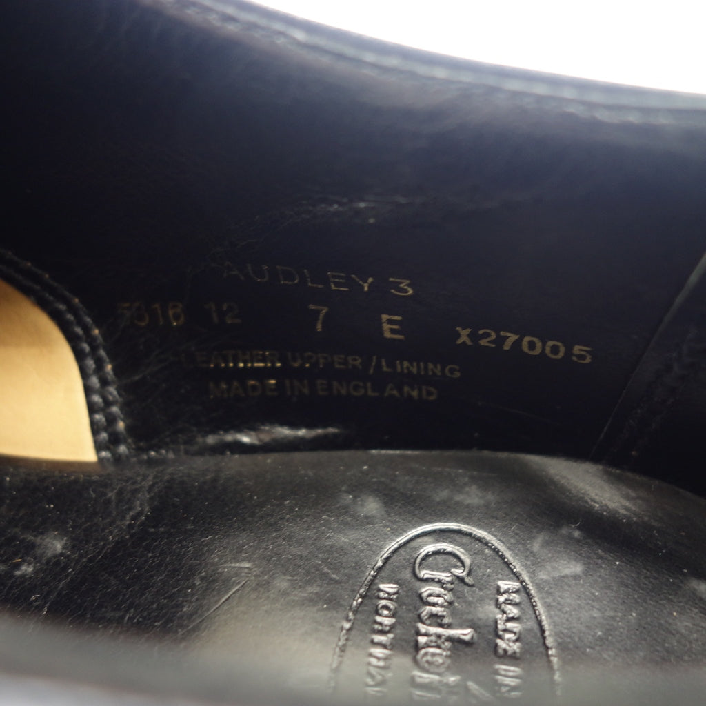 美品◆クロケット&ジョーンズ ストレートチップ レザーシューズ オードリー3 メンズ ブラック サイズ7E Crockett&Jones AUDLEY3【LA】