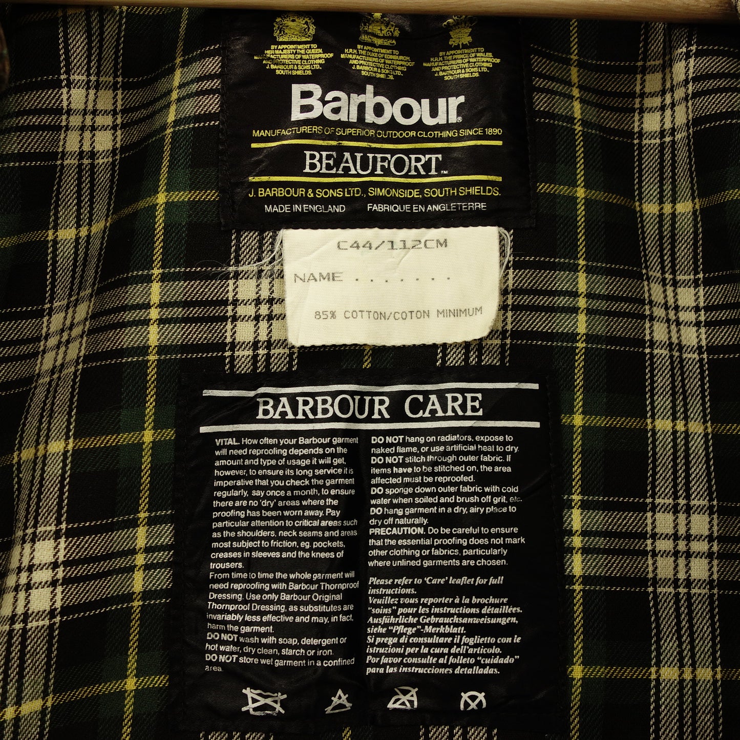 バブアー コート ビューフォート オイルド 3ワラント メンズ カーキ Barbour【AFA9】【中古】