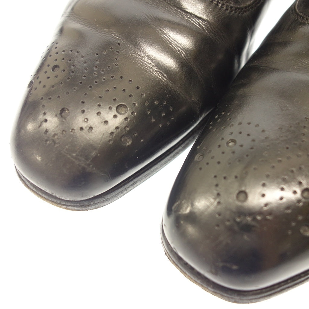 中古◆ラルフローレン パープルレーベル レザーシューズ S1948 シングルストラップ メンズ ブラック系 サイズ7.5E RALPH LAUREN PURPLE LABEL【AFC9】