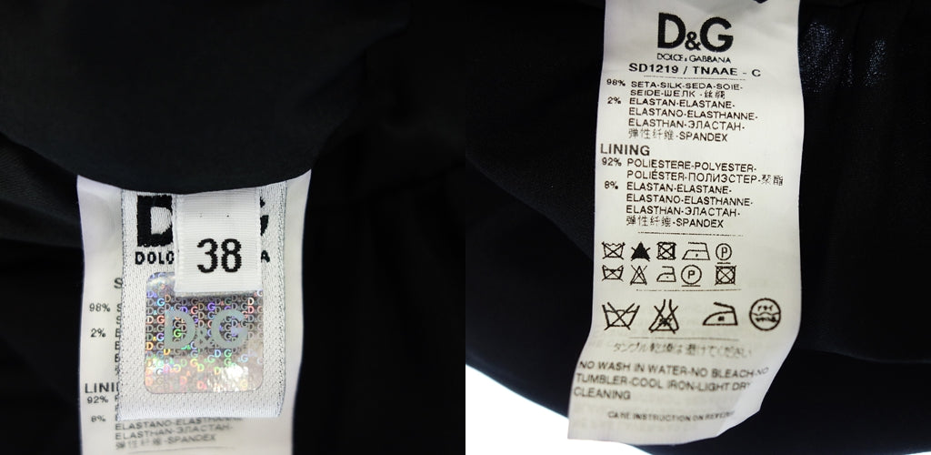 極美品◆ディーアンドジー ドレス レディース ブラック サイズ38 D&G【AFB49】