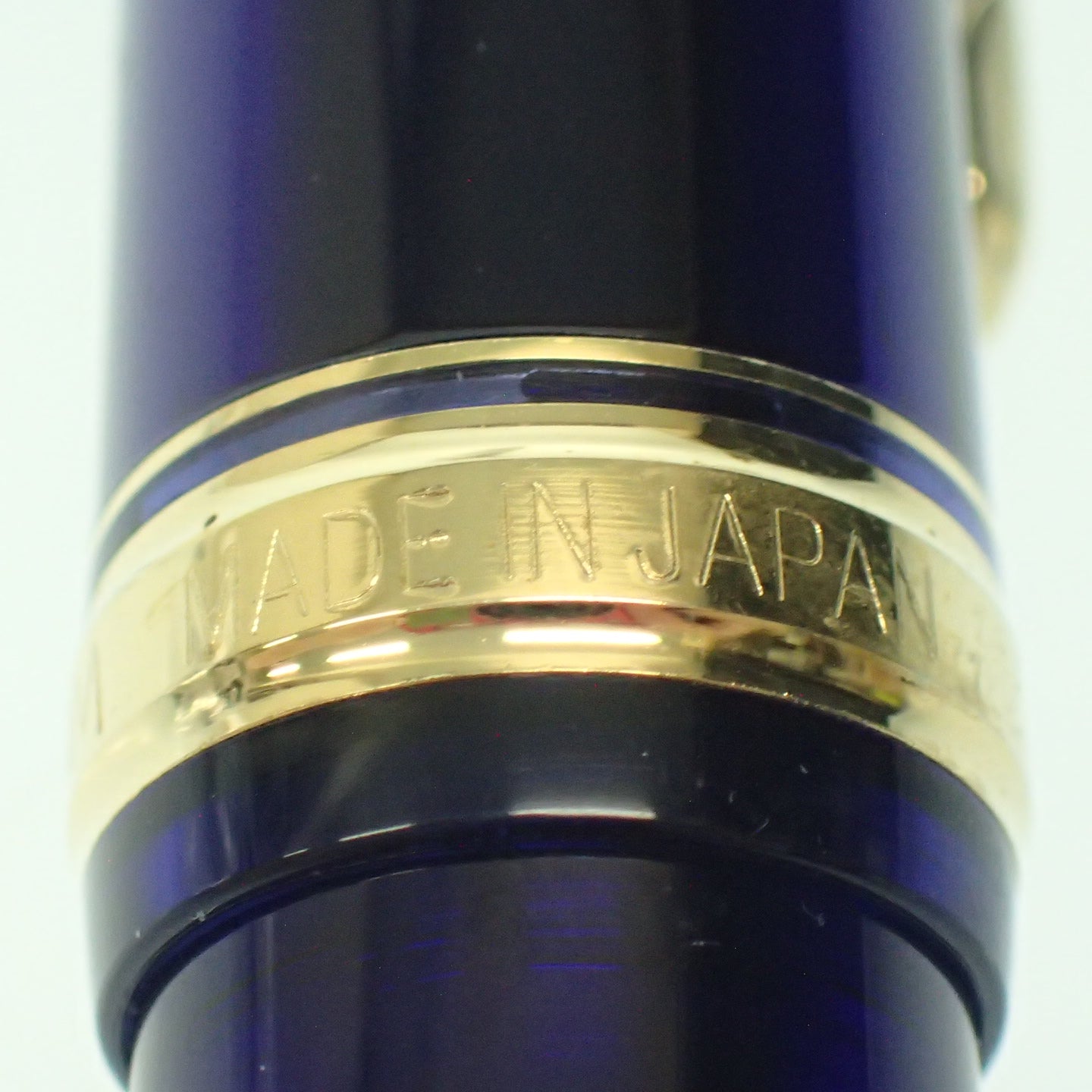 極美品◆プラチナ 万年筆 #3776 585刻 ペン先14K ブルー×ゴールド PLATINUM【AFI8】