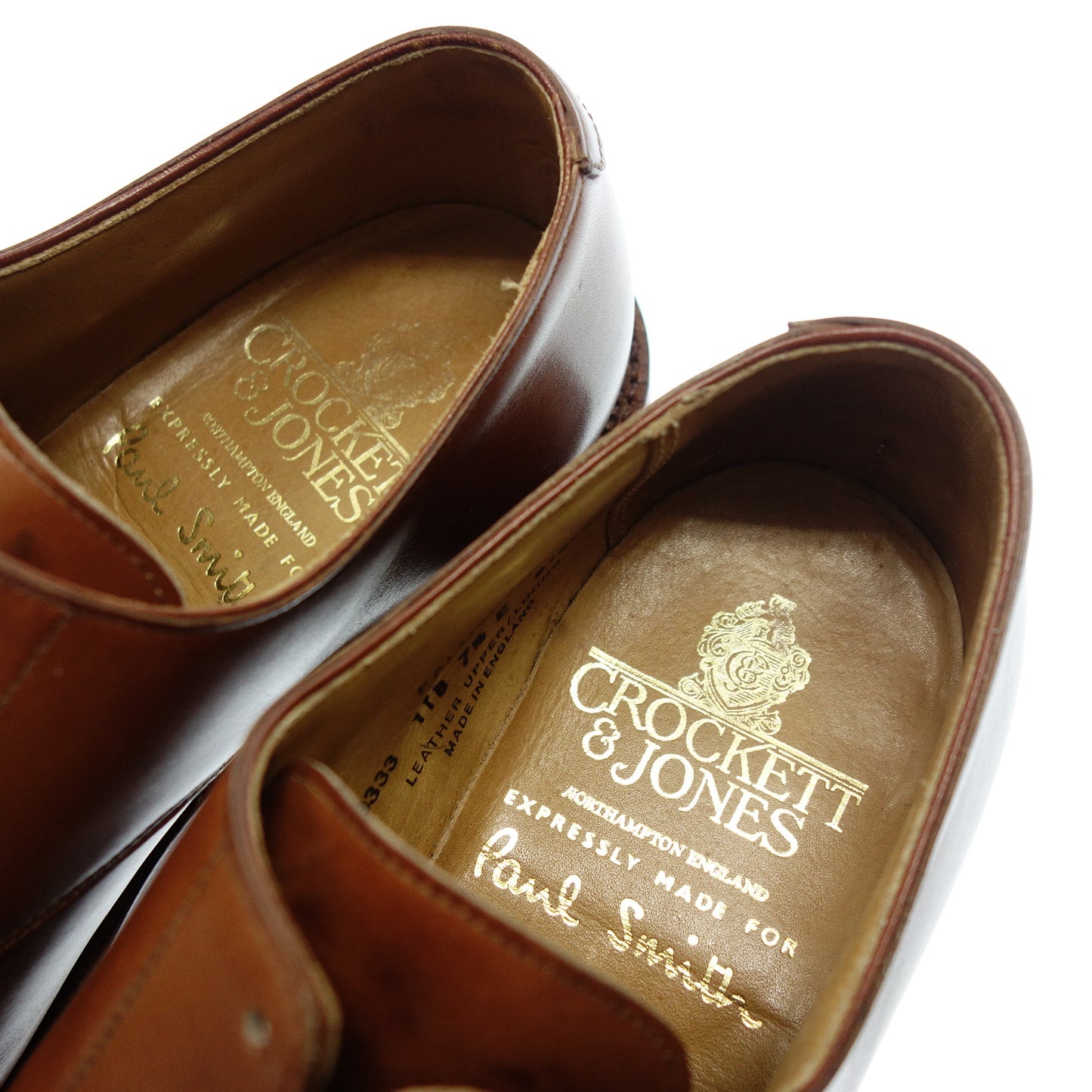 クロケット&ジョーンズ Uチップシューズ ポールスミス別注 FALMOUTH 9333 メンズ 7.5 ブラウン Crockett&Jones【AFD2】【中古】
