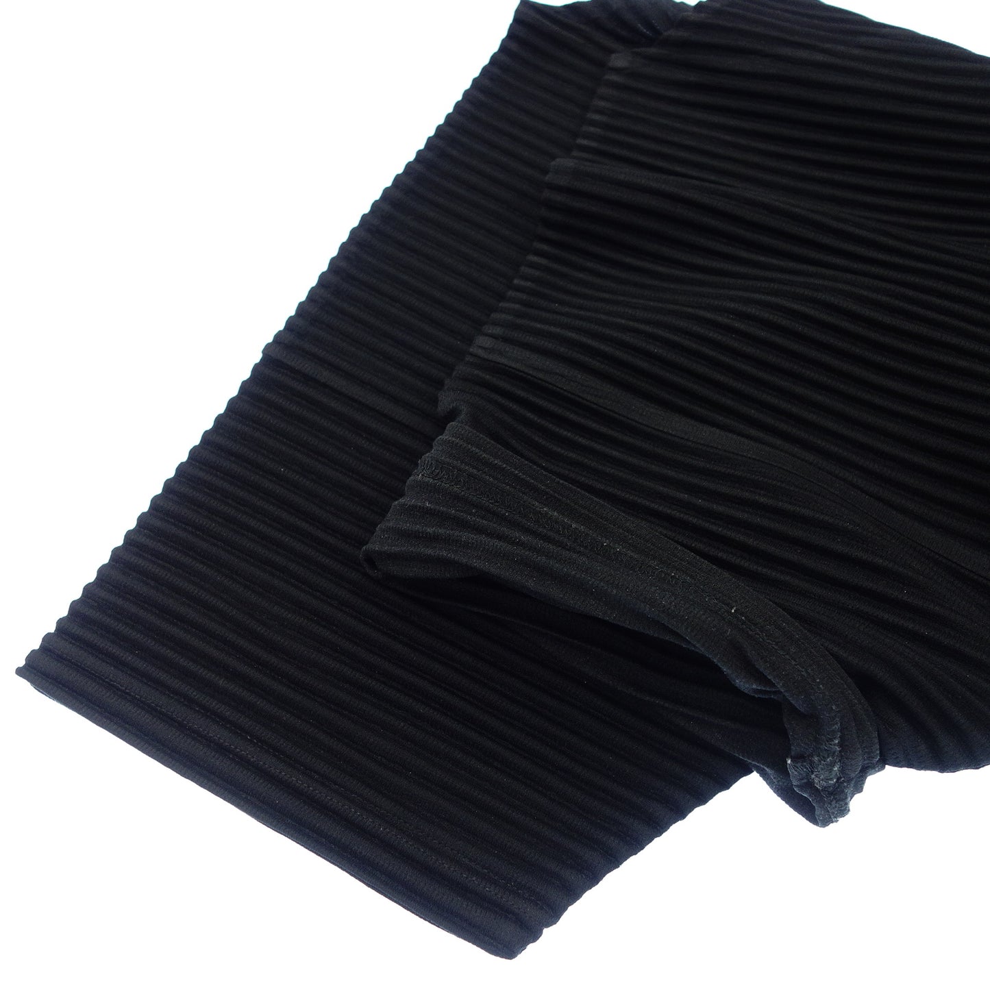 美品◆イッセイミヤケ オム プリッセ 半袖Tシャツ カットソー プリーツ HP55JK020 メンズ サイズ2 黒 ISSEY MIYAKE HOMME PLISSE【AFB29】