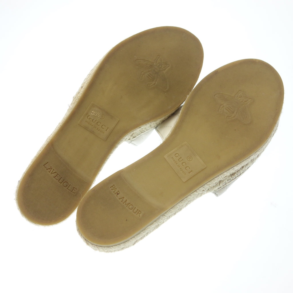 中古◆グッチ サンダル GGマーモント 573028 レディース 39.5 ホワイト GUCCI【AFC10】