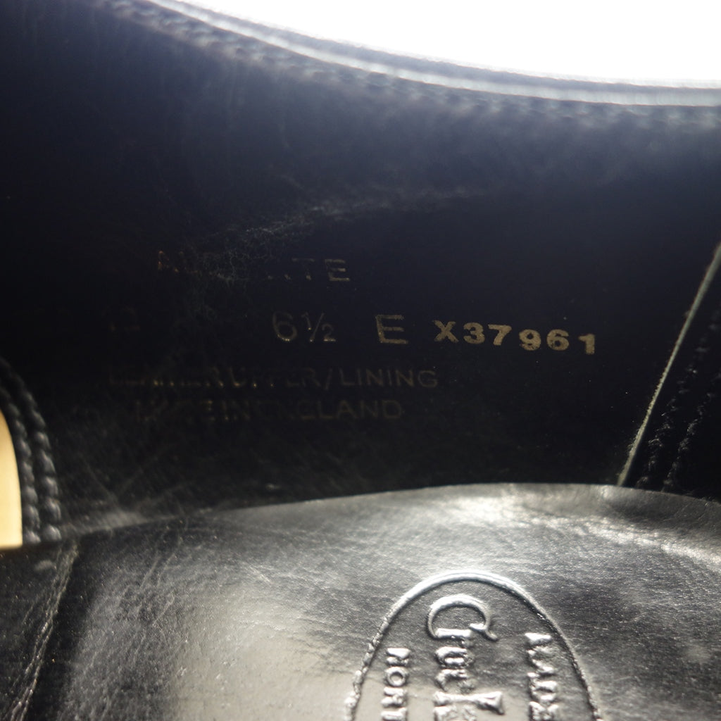 中古◆クロケット&ジョーンズ パンチドキャップ レザーシューズ オールゲート メンズ ブラック サイズ6.5E CROCKETT&JONES ALDGATE【AFC44】