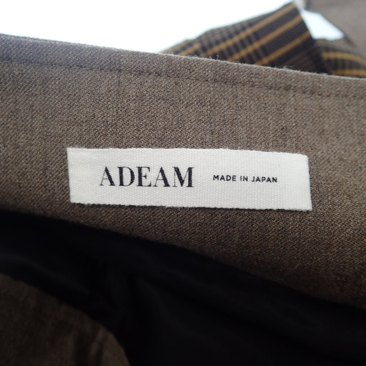 Very good condition◆Adiam skirt check with belt 40763 Ladies brown 0 ADEAM