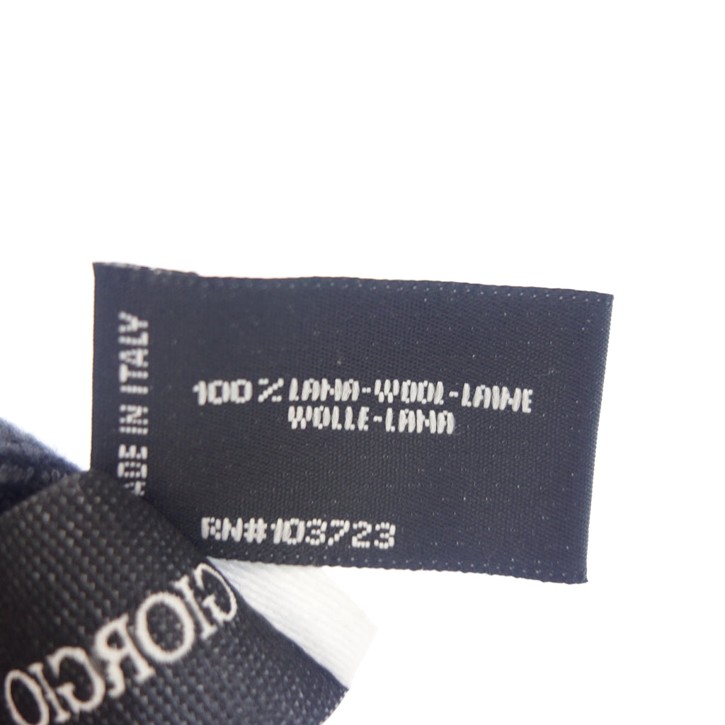 美品◆ジョルジオ アルマーニ マフラー ウール 100% ブラック系 GIORGIO ARMANI【AFI20】