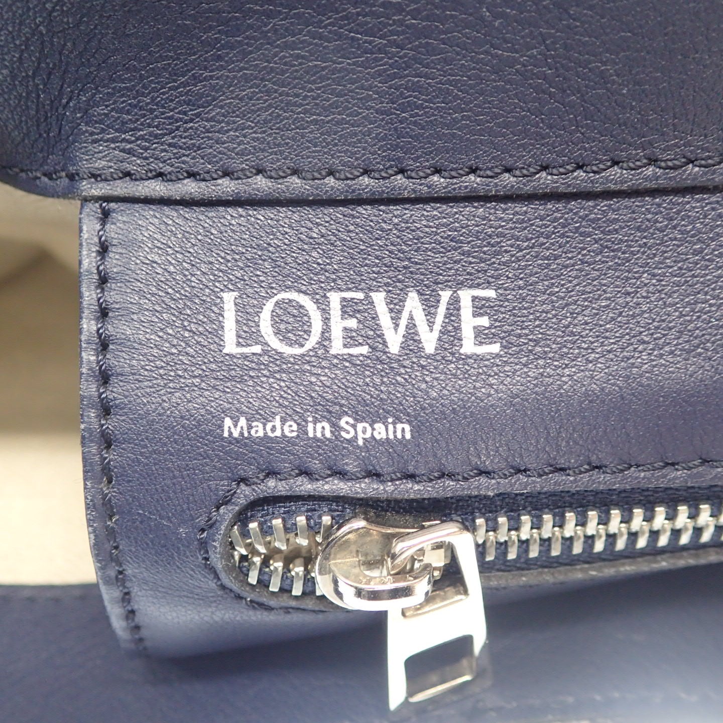 中古◆ロエベ トートバッグ イーストウエスト ブルー系 LOEWE【AFE4】