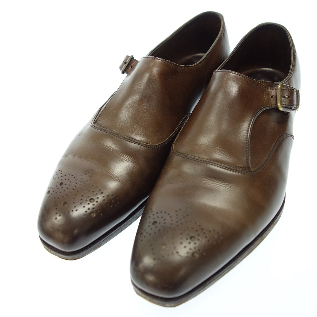 中古◆ラルフローレン パープルレーベル シングルストラップ レザーシューズ S1760 メンズ ブラウン系 サイズ7.5E RALPH LAUREN PURPLE LABEL【AFD9】