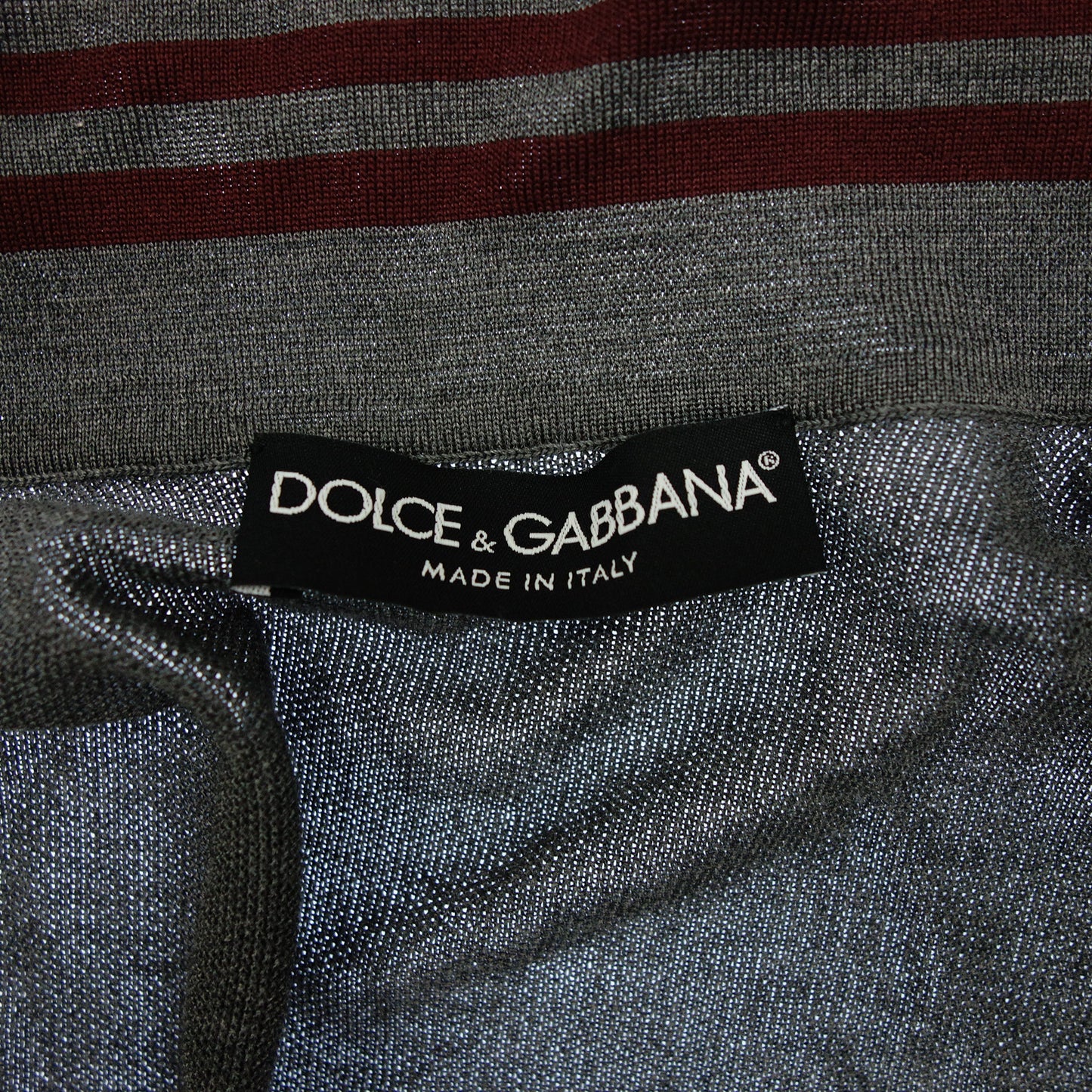 美品◆ドルチェ&ガッバーナ ポロシャツ 襟ライン 46 グレー系 DOLCE & GABBANA【AFB23】【中古】