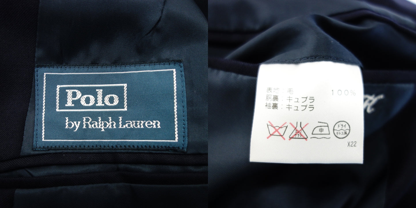 ポロラルフローレン テーラードジャケット 3Bシングル ウール ブレザー メンズ ネイビー POLO RALPH LAUREN【AFB18】【中古】