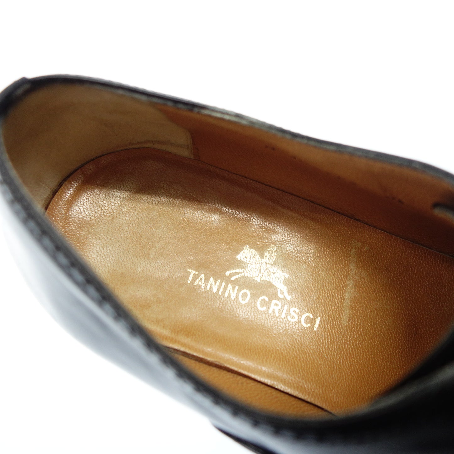 タニノクリスチー レザーシューズ ストレートチップ メンズ 5.5 黒 Tanino Criscici【AFC53】【中古】