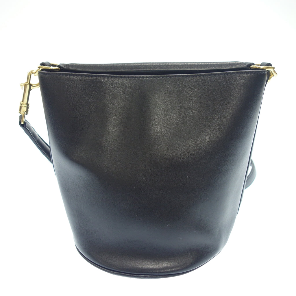 美品◆セリーヌ 2WAY ショルダーバッグ ティーンバケット16 レザー ブラック S-MP-4211 CELINE【AFE11】
