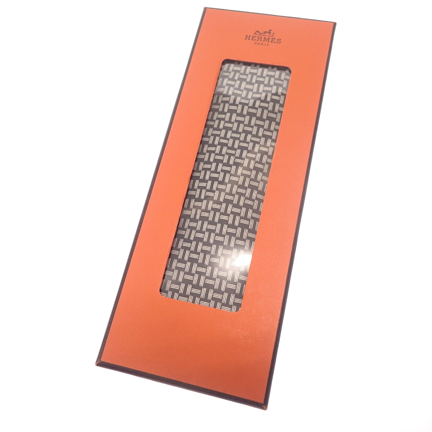 美品◆エルメス ネクタイ 総柄 シルク100% ネイビー 箱付き HERMES【AFI18】