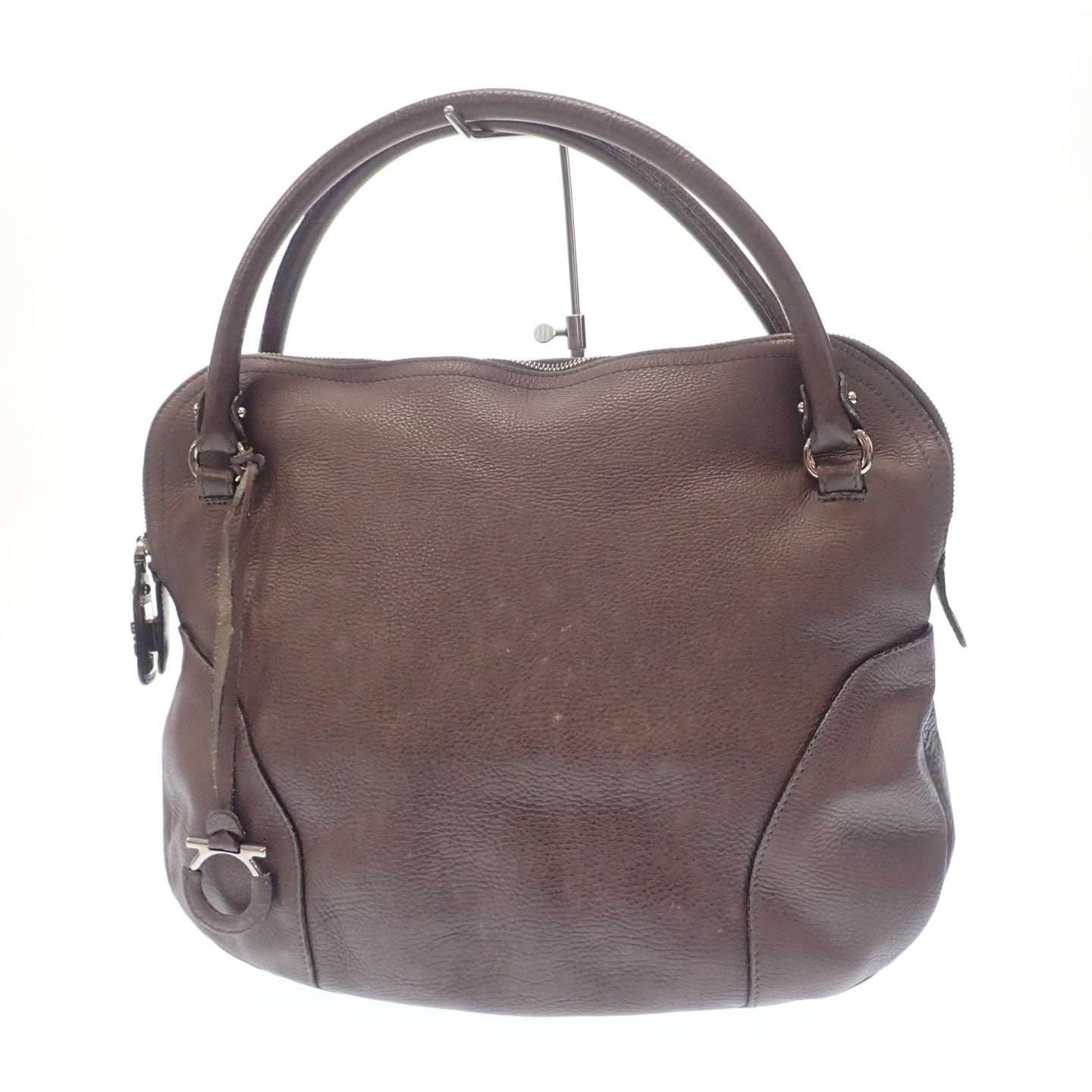 サルヴァトーレフェラガモ レザー バッグ ガンチーニ金具 Salvatore Ferragamo【AFE4】【中古】