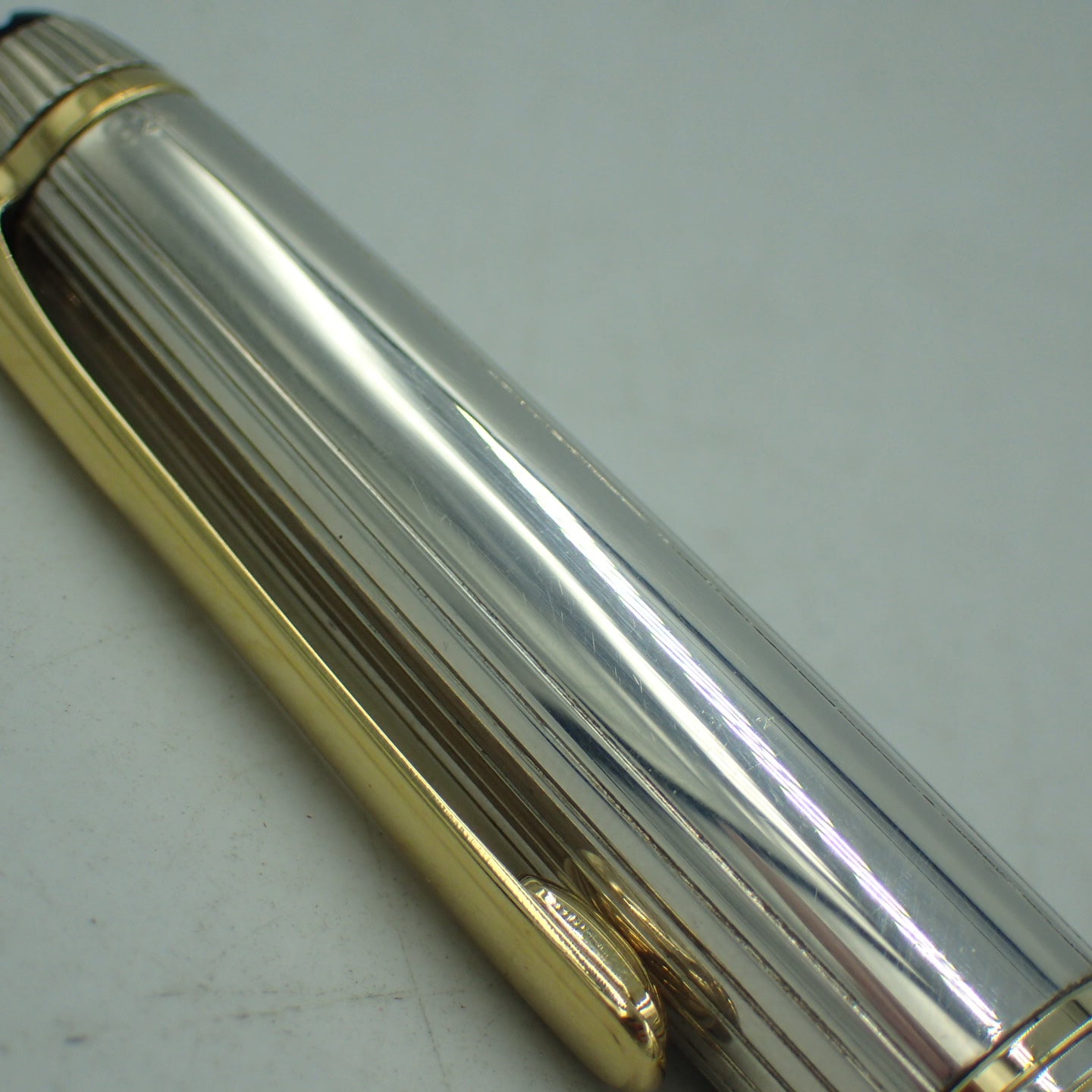 美品◆モンブラン 万年筆 マイスターシュテュック ソリテール スターリングシルバー ペン先18K MONTBLANC【AFI10】