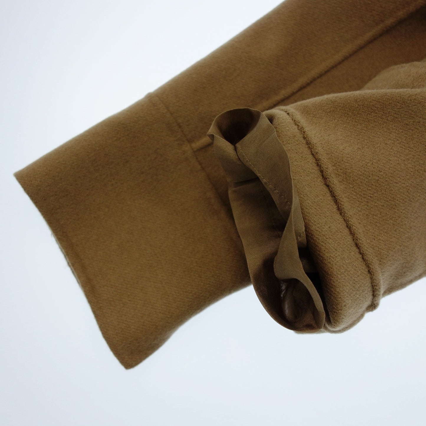 エス マックスマーラ ダブルブレスト ロングコート ウール&アンゴラ レディース 42 茶 MAXMARA【AFB40】【中古】