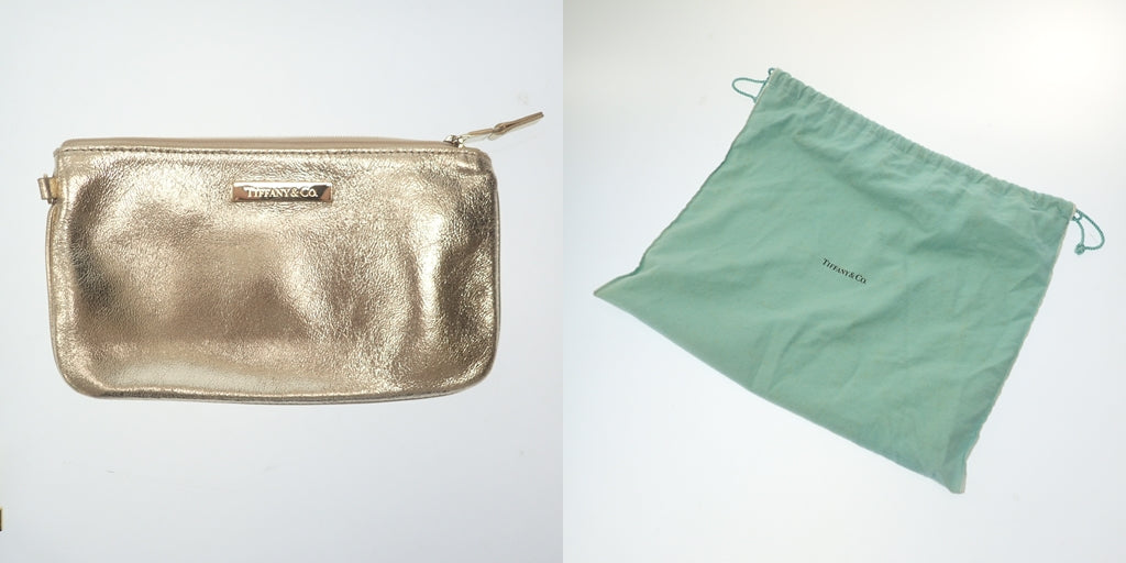 中古◆ティファニー トートバッグ レザー×スエード リバーシブル ゴールド TIFFANY&Co【AFE11】