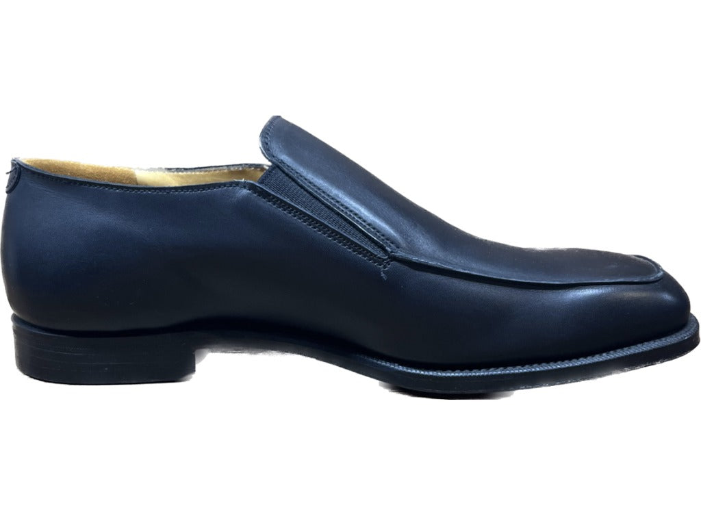 新品同様◆グレンソン レザーシューズ ローファー サイドエラスティック 33348 黒 UK7.5 footmaster GRENSON