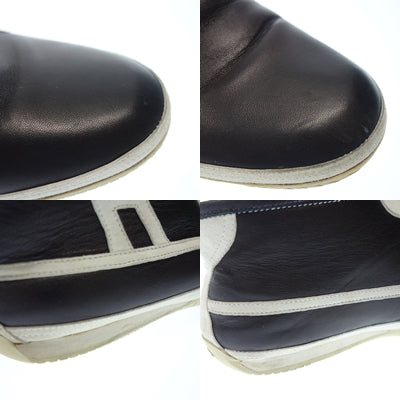 エルメス レザースニーカー バイカラー ハイカット Hロゴ メンズ 40 黒 HERMES【AFC10】【中古】