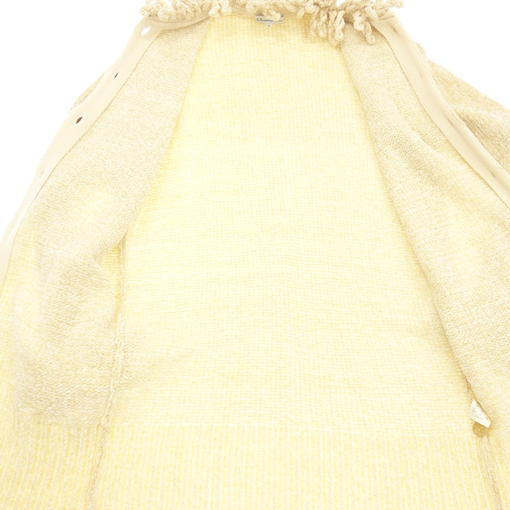 極美品◆クリスチャン ディオール ロングジャケット カーディガン レディース サイズM ベージュ系 Christian Dior【AFB39】