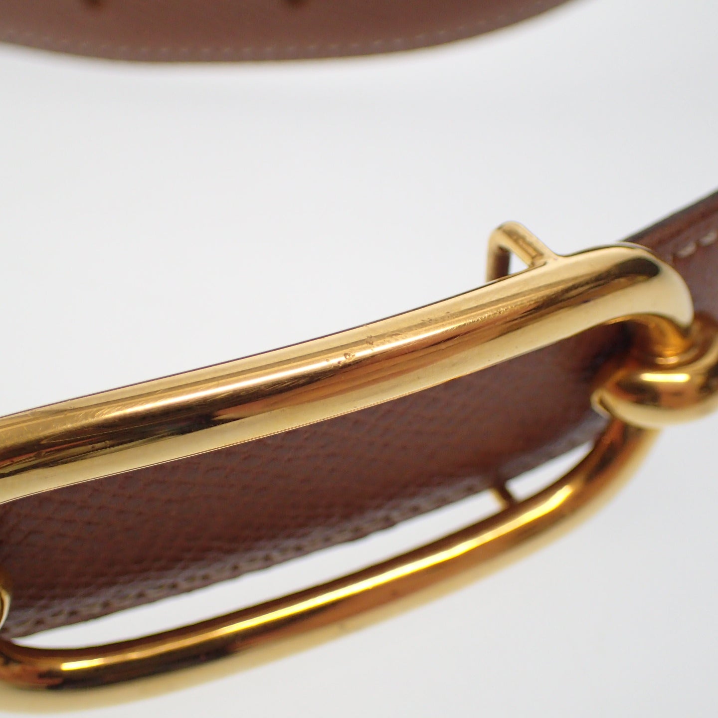 美品◆エルメス レザーベルト ゴールド金具 リバーシブル HERMES【AFI16】