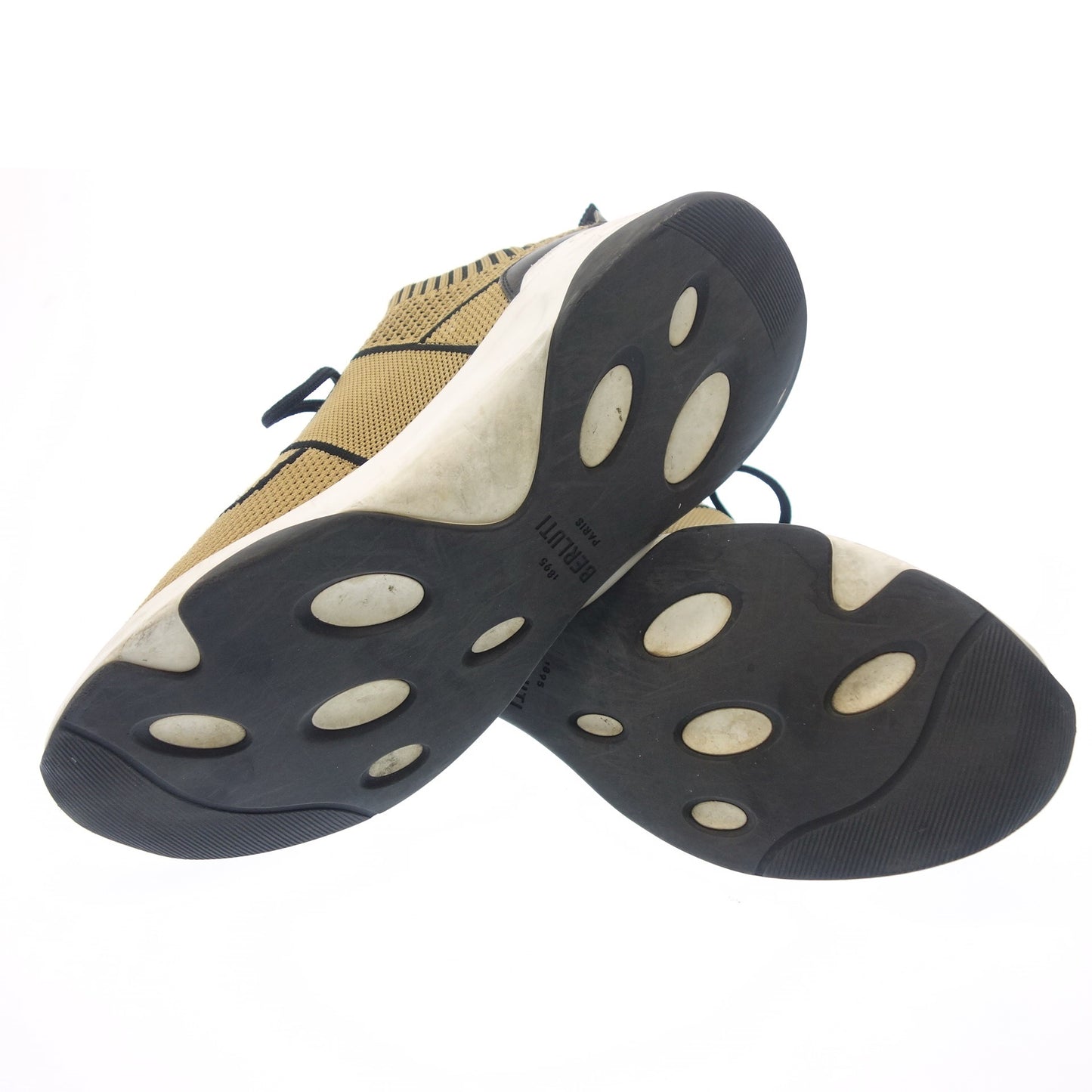 ベルルッティ シャドウ ニット スニーカー レザー メンズ サイズ10 ベージュ系 Berluti【AFC17】【中古】