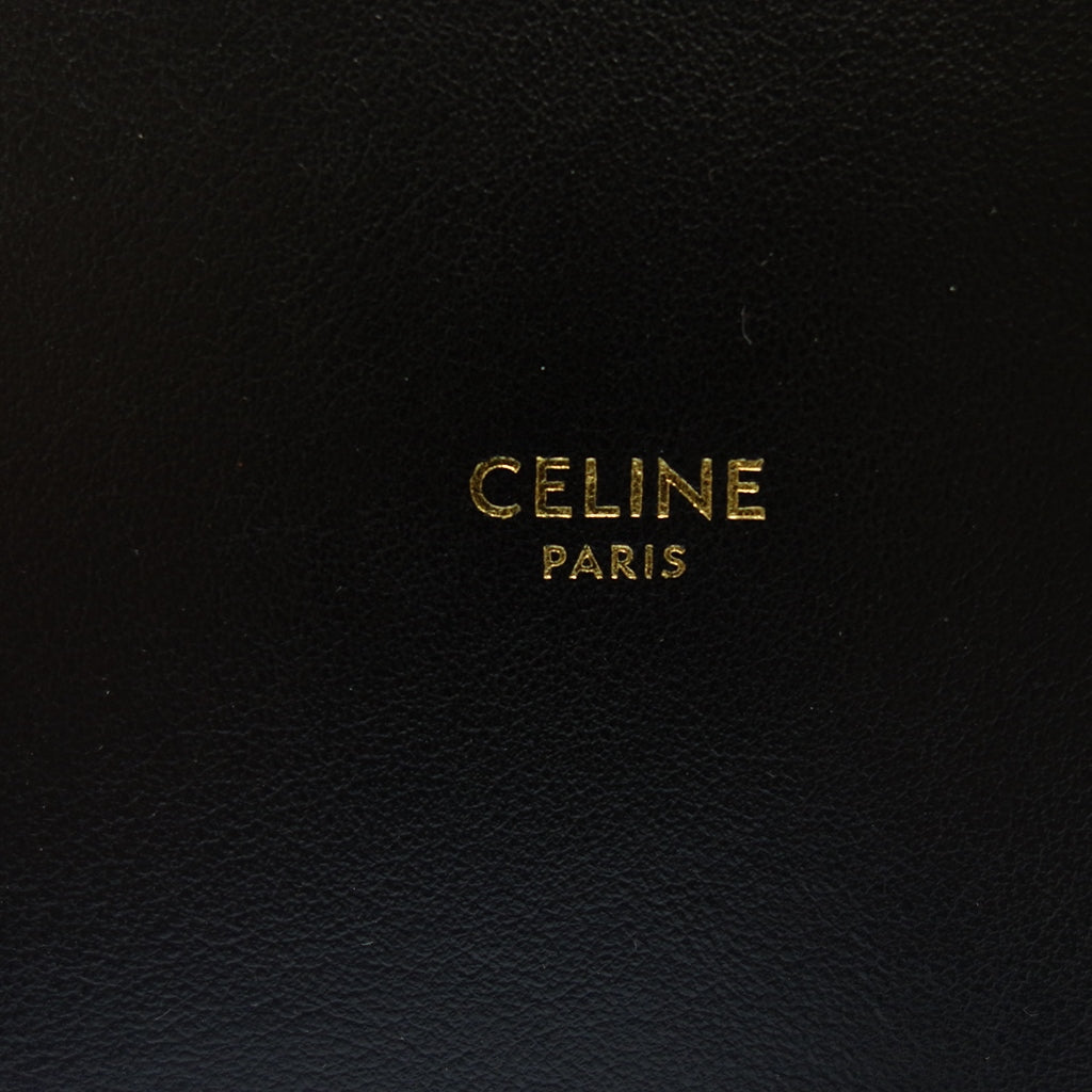 美品◆セリーヌ 2WAY ショルダーバッグ ティーンバケット16 レザー ブラック S-MP-4211 CELINE【AFE11】