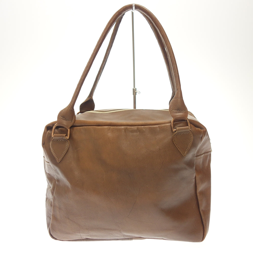 中古◆ポールハーデン チャンキーバッグ レザー 茶 Paul Harnden【AFE12】