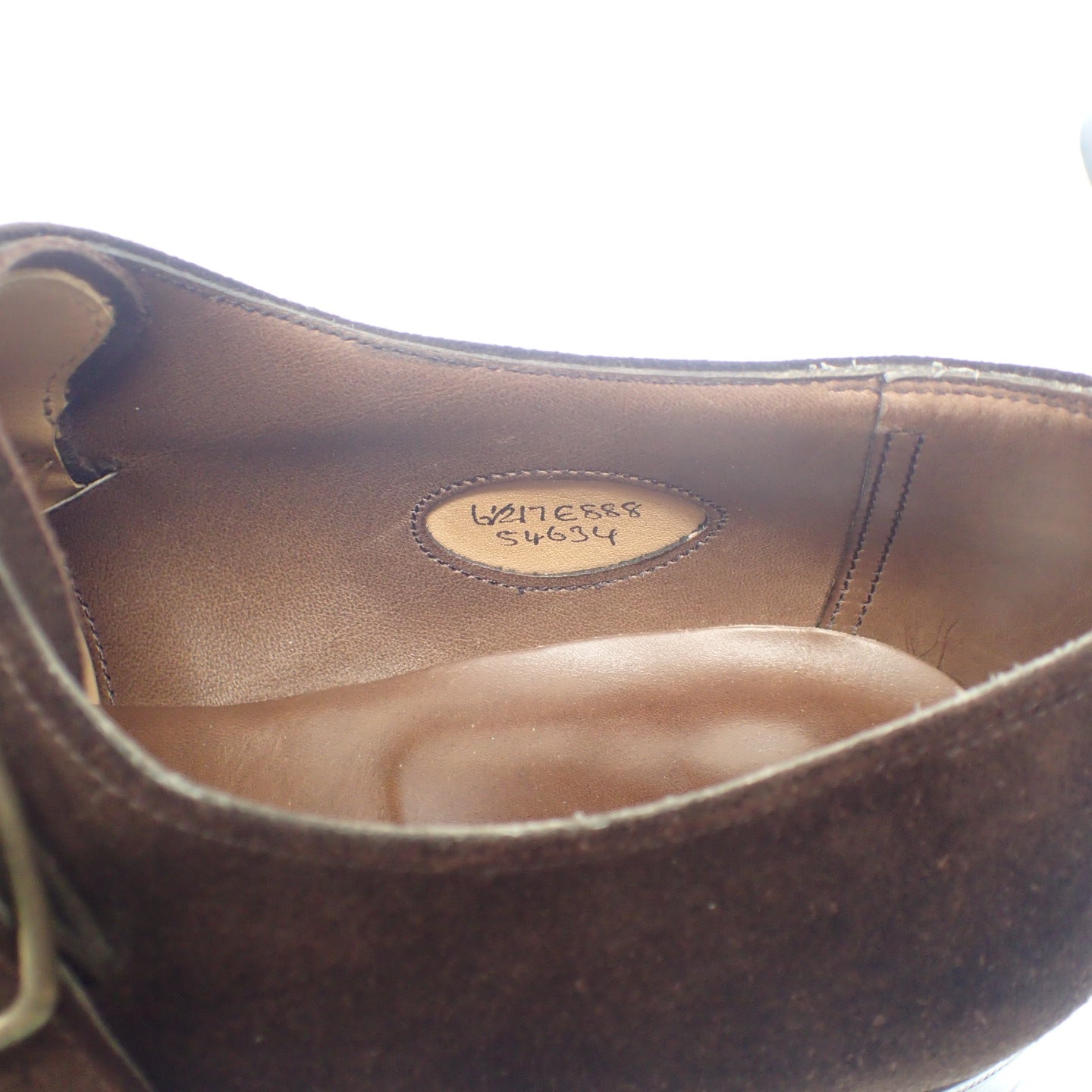 極美品◆エドワードグリーン シングルモンク レザーシューズ サイズ6.5 WELLAND スエード EDWARD GREEN メンズ 6.5 茶 箱付【AFD4】