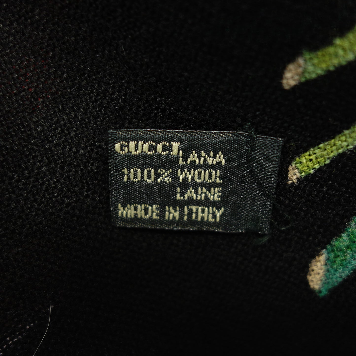 美品◆グッチ 大判ストール フラワー ウール 黒系 GUCCI【AFI13】