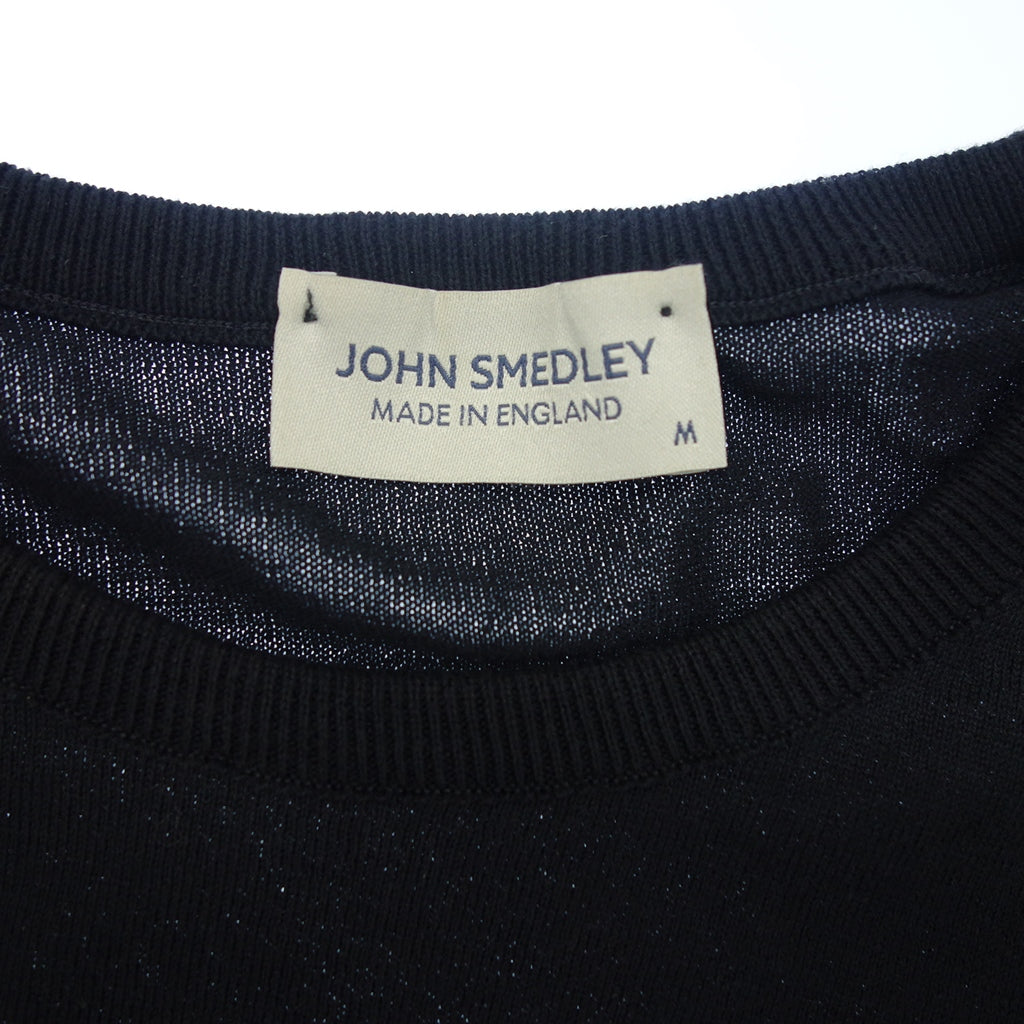 美品◆ジョンスメドレー クルーネックニット シーアイランドコットン 30G メンズ ネイビー サイズM JOHN SMEDLEY【AFB14】