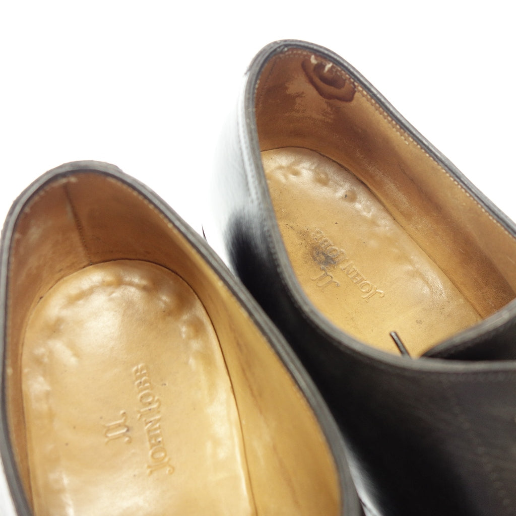 中古◆ジョンロブ パンチドキャップトゥシューズ ラッセル 8695ラスト レザーシューズ メンズ 7.5 黒系 JOHN LOBB RUSSEL【AFC13】