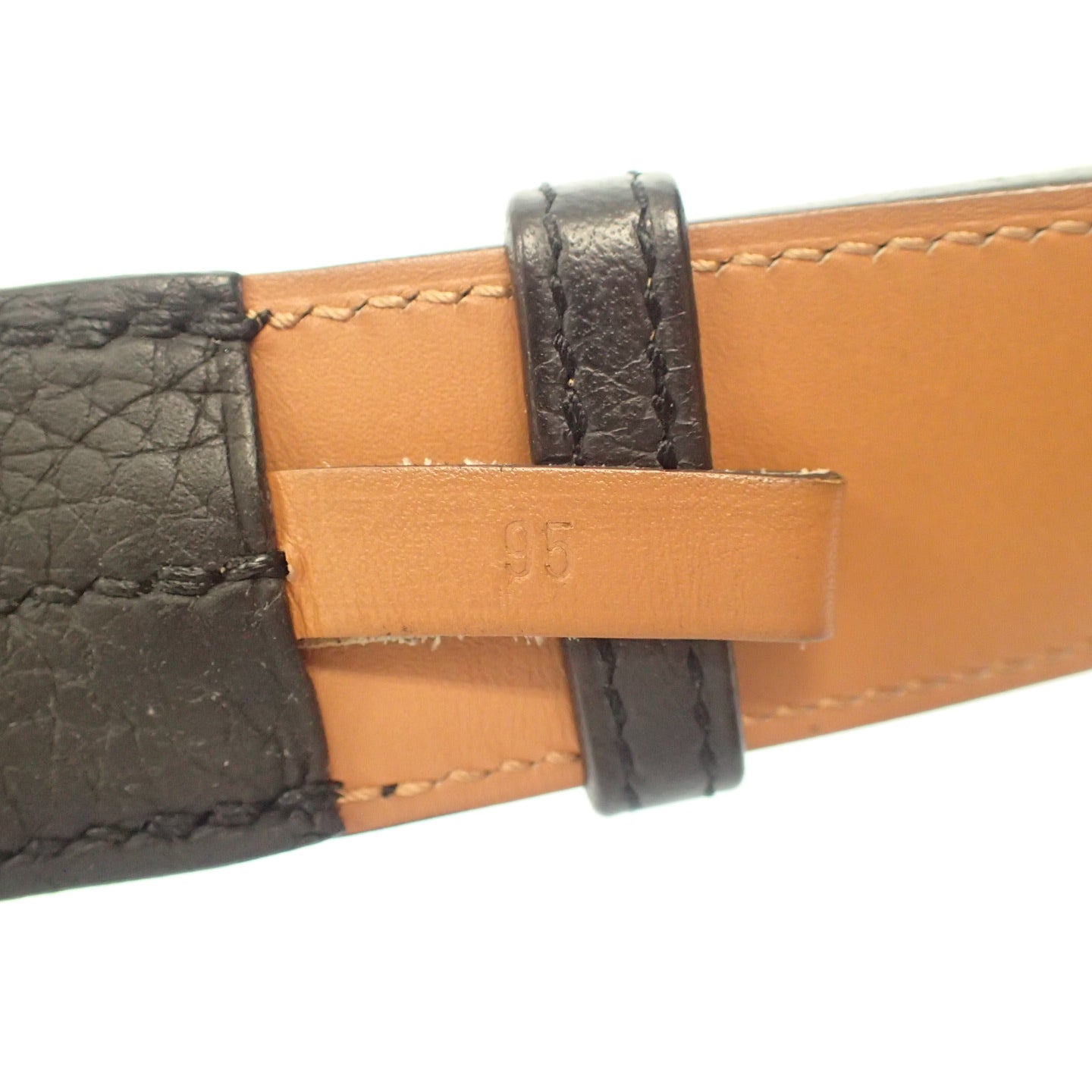 中古◆エルメス レザーベルト エトリヴィエール シルバー金具 □R刻 2014年製 HERMES【AFI18】