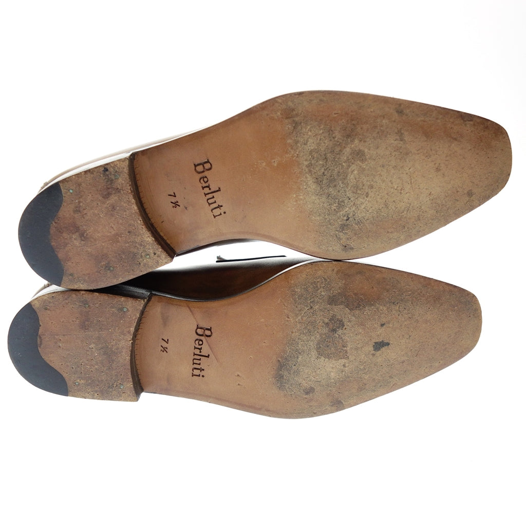 極美品◆ベルルッティ レザー ローファー アンディ 0348 メンズ サイズ7.5 茶系 Berluti ANDY【AFI12】