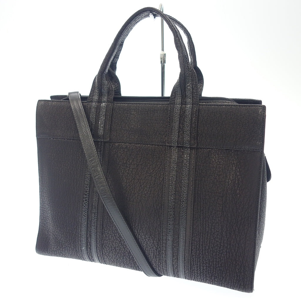 極美品◆JRA認証 トートバッグ ビジネスバッグ シャーク革 ブラック JRA【AFE6】