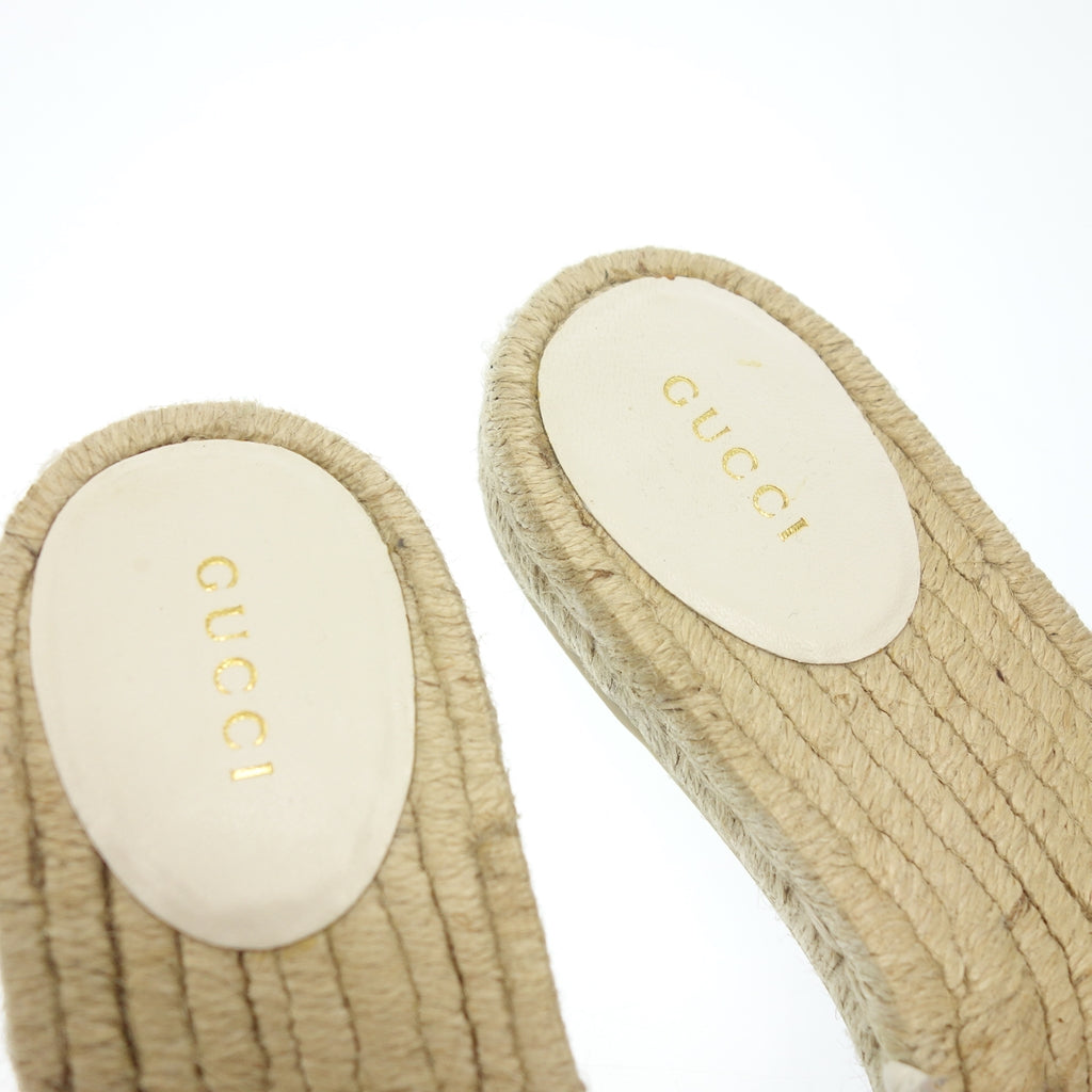 中古◆グッチ サンダル GGマーモント 573028 レディース 39.5 ホワイト GUCCI【AFC10】