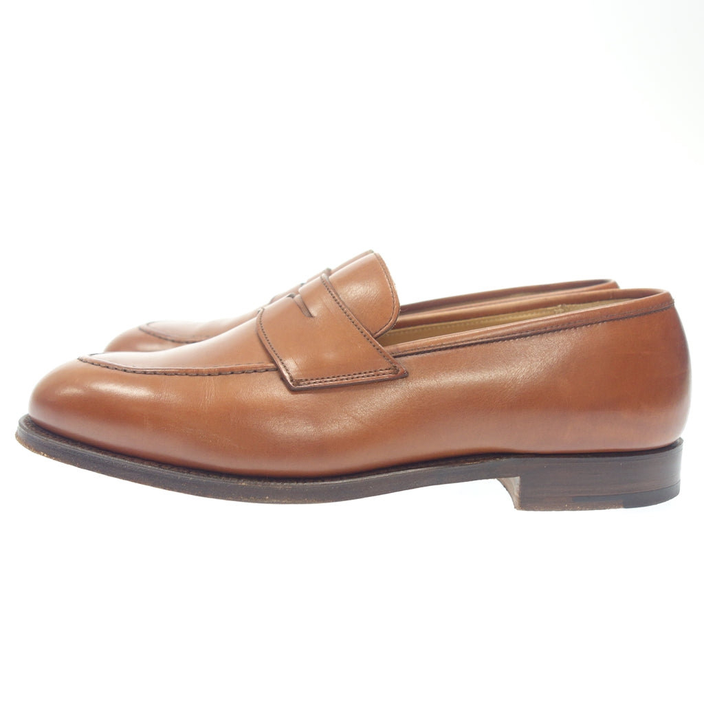 極美品◆クロケット&ジョーンズ レザーシューズ コインローファー EATON イートン 茶系 UK9E CROCKETT&JONES【LA】